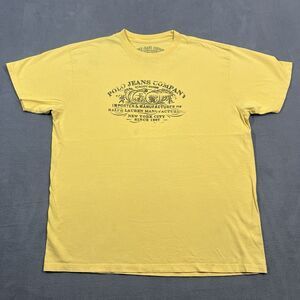 Ralph Lauren Polo Jeans Co T Shirt Mens Medium Yellow Western Retro Graphic Rare